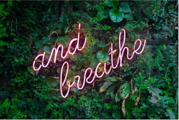 And breathe neon sign